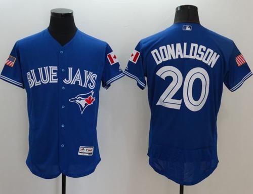Blue Jays #20 Josh Donaldson Blue Fashion Stars & Stripes Flexbase Authentic Stitched MLB Jersey - Click Image to Close